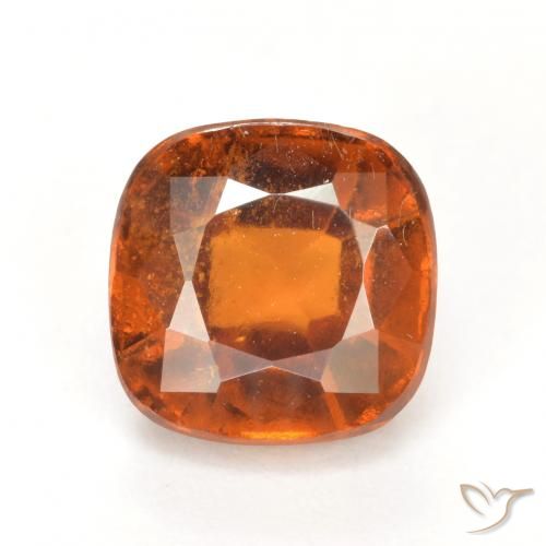 2.41ct Натуральный Темно-оранжевый Гранат Гессонит, Подушка, VS-SI