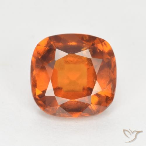 2.00ct Натуральный Темно-оранжевый Гранат Гессонит, Подушка, VS-SI