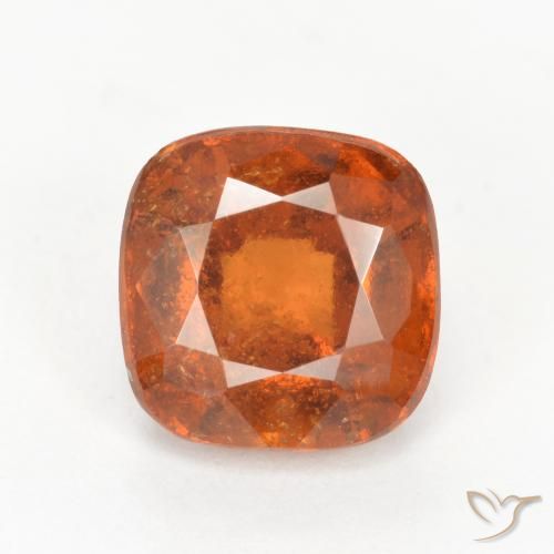 2.12ct Натуральный Темно-оранжевый Гранат Гессонит, Подушка, SI