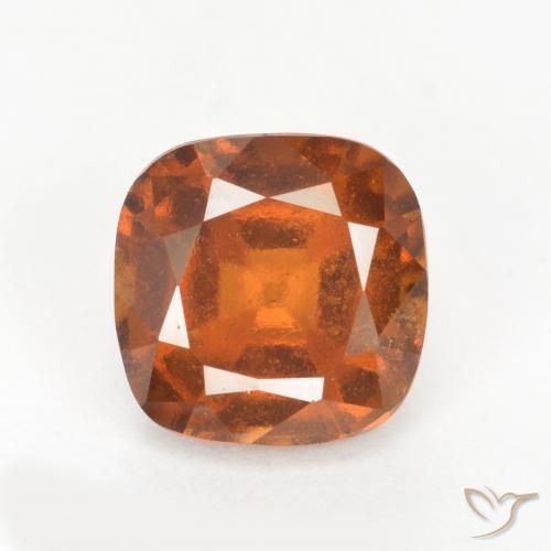 2.22ct Натуральный Темно-оранжевый Гранат Гессонит, Подушка, VS-SI