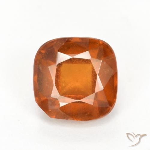 2.07ct Натуральный Темно-оранжевый Гранат Гессонит, Подушка, VS-SI