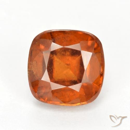 2.51ct Натуральный Янтарный Апельсин Гранат Гессонит, Подушка, VS-SI