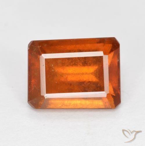 1.93ct Натуральный Темно-оранжевый Гранат Гессонит, Изумрудная огранка, SI