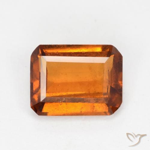 1.45ct Натуральный Темно-оранжевый Гранат Гессонит, Изумрудная огранка, SI