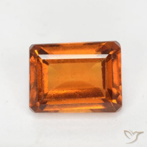 2.16ct Натуральный Средний апельсин Гранат Гессонит, Изумрудная огранка, Чистота VS