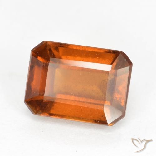 2.21ct Натуральный Темно-оранжевый Гранат Гессонит, Изумрудная огранка, SI