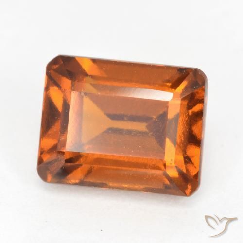 2.58ct Натуральный Красновато-оранжевый Гранат Гессонит, Изумрудная огранка, Чистота VS