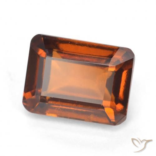 2.16ct Натуральный Темно-оранжевый Гранат Гессонит, Изумрудная огранка, VS-SI