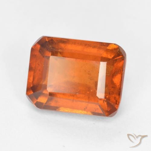 2.42ct Натуральный Огонь Оранжевый Гранат Гессонит, Изумрудная огранка, SI