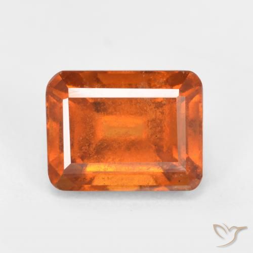 2.37ct Натуральный Средний апельсин Гранат Гессонит, Изумрудная огранка, SI