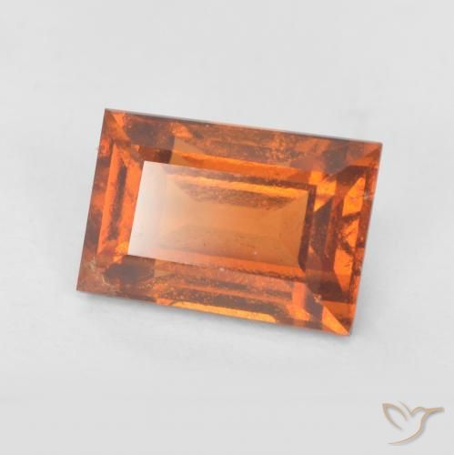 1.32ct Натуральный Темно-оранжевый Гранат Гессонит, Огранка Багет, SI