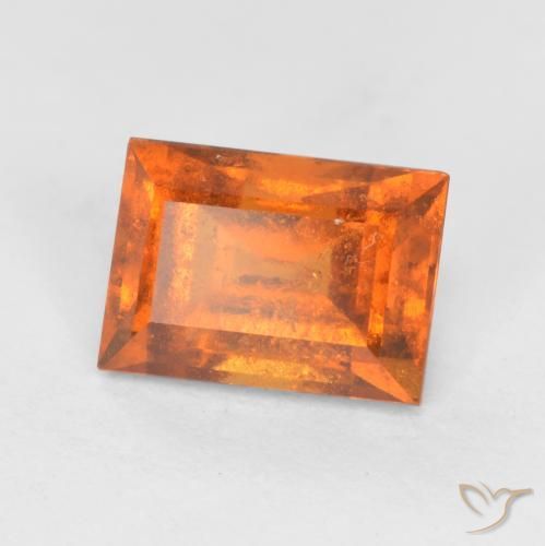 1.32ct Натуральный Средний апельсин Гранат Гессонит, Огранка Багет, SI