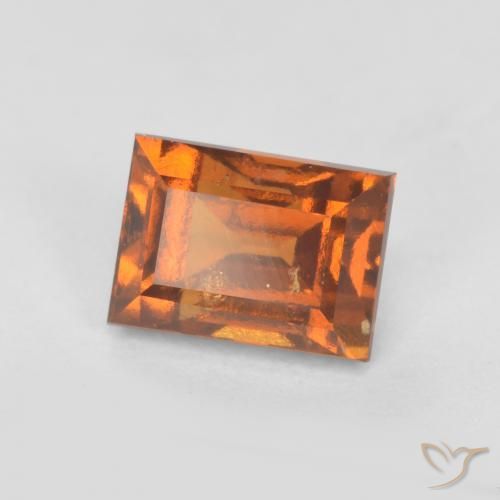 1.12ct Натуральный Средне-темно-оранжевый Гранат Гессонит, Огранка Багет, SI