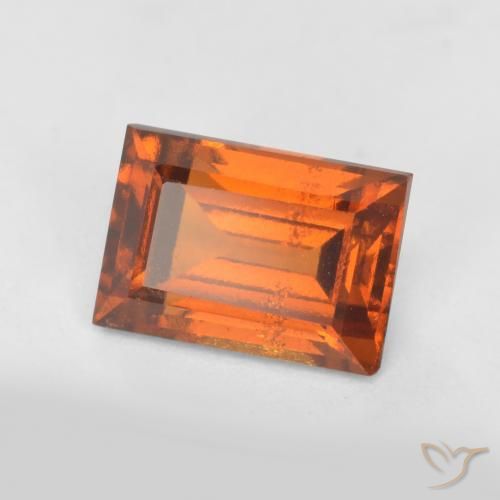 1.11ct Натуральный Средне-темно-оранжевый Гранат Гессонит, Огранка Багет, VS-SI