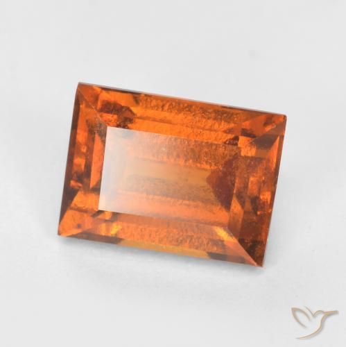 1.50ct Натуральный Темно-оранжевый Гранат Гессонит, Огранка Багет, Чистота VS
