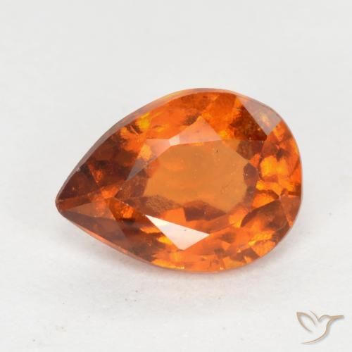 1.17ct Натуральный Средний апельсин Гранат Гессонит, Форма груши, VS-SI