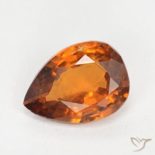 1.13ct Натуральный Средний апельсин Гранат Гессонит, Форма груши, SI