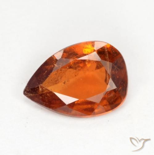 0.93ct Натуральный Красновато-оранжевый Гранат Гессонит, Форма груши, SI
