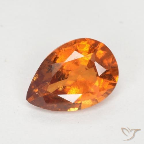 0.98ct Натуральный Средний апельсин Гранат Гессонит, Форма груши, VS-SI