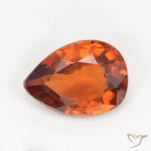 1.13ct Натуральный Темно-оранжевый Гранат Гессонит, Форма груши, Чистота VS