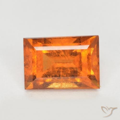 1.28ct Натуральный Средний апельсин Гранат Гессонит, Огранка Багет, SI