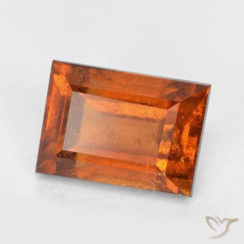 1.47ct Натуральный Янтарный Апельсин Гранат Гессонит, Огранка Багет, VS-SI