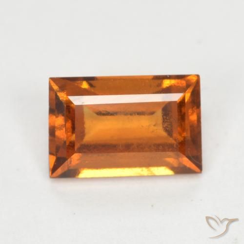 0.95ct Натуральный Средне-темно-оранжевый Гранат Гессонит, Огранка Багет, VS-SI