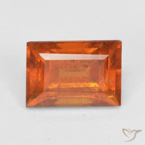 1.47ct Натуральный Средний апельсин Гранат Гессонит, Огранка Багет, SI