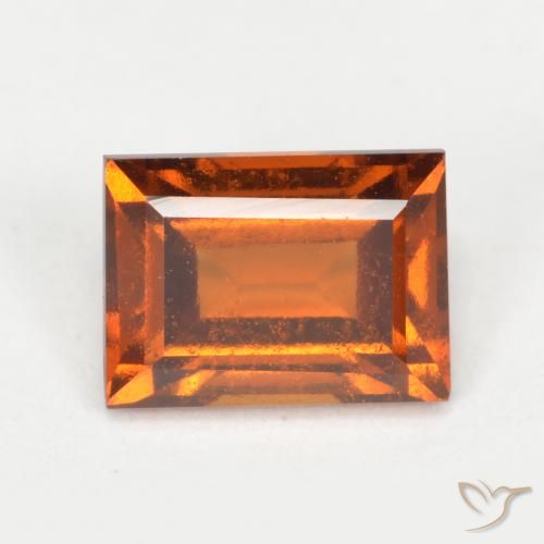 1.27ct Натуральный Средне-темно-оранжевый Гранат Гессонит, Огранка Багет, Чистота VS