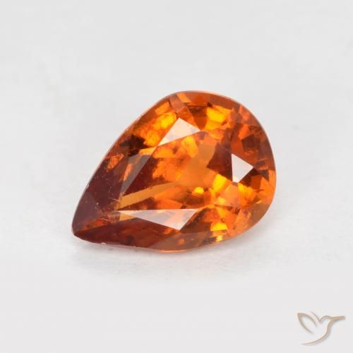 1.06ct Натуральный Средний апельсин Гранат Гессонит, Форма груши, Чистота VS