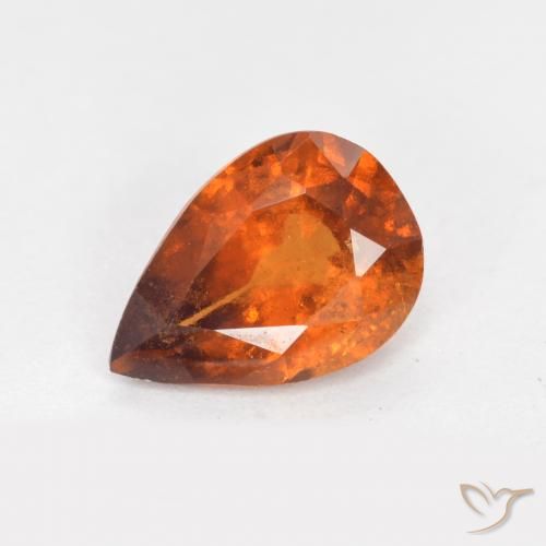 1.06ct Натуральный Средне-темно-оранжевый Гранат Гессонит, Форма груши, SI