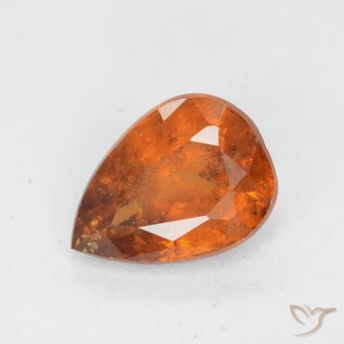 0.77ct Натуральный Средне-темно-оранжевый Гранат Гессонит, Форма груши, SI