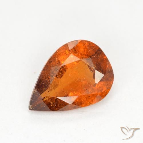 0.97ct Натуральный Средний апельсин Гранат Гессонит, Форма груши, SI