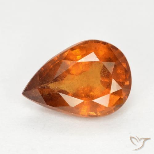 1.20ct Натуральный Средний апельсин Гранат Гессонит, Форма груши, SI