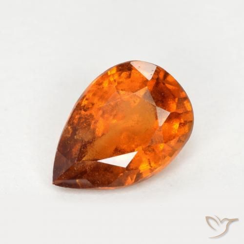 0.93ct Натуральный Средне-темно-оранжевый Гранат Гессонит, Форма груши, SI