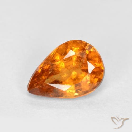 0.71ct Натуральный Ярко-оранжевый Гранат Гессонит, Форма груши, SI