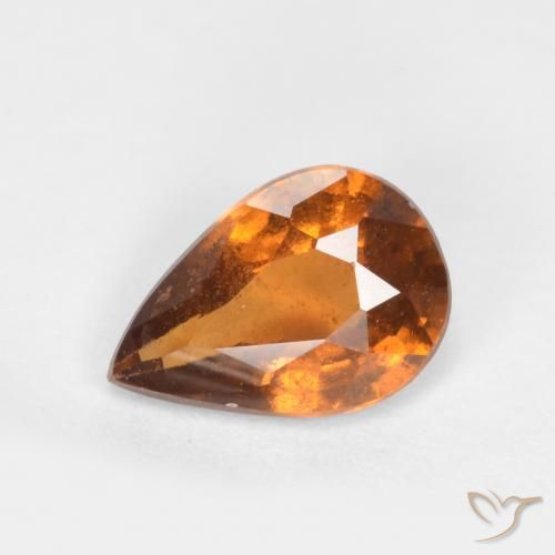 0.70ct Натуральный Темно-оранжевый Гранат Гессонит, Форма груши, SI