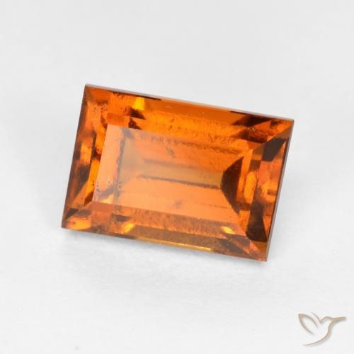 1.57ct Натуральный Средний апельсин Гранат Гессонит, Огранка Багет, VS-SI