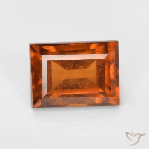 1.28ct Натуральный Средне-темно-оранжевый Гранат Гессонит, Огранка Багет, Чистота VS