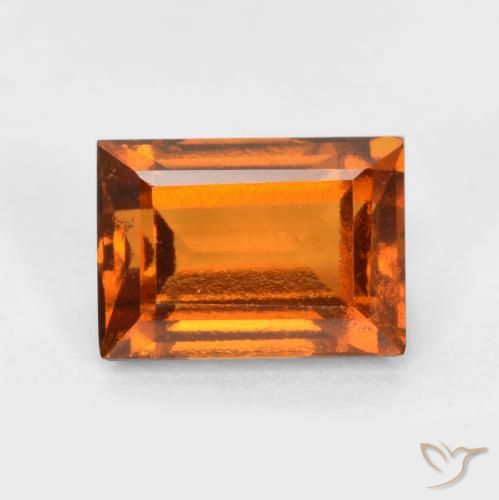 1.34ct Натуральный Средне-темно-оранжевый Гранат Гессонит, Огранка Багет, Чистота VS