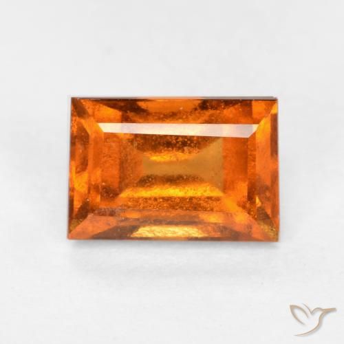 1.21ct Натуральный Средний апельсин Гранат Гессонит, Огранка Багет, VS-SI