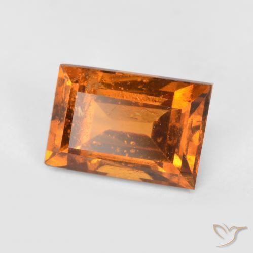 1.22ct Натуральный Желтовато-оранжевый Гранат Гессонит, Огранка Багет, VS-SI