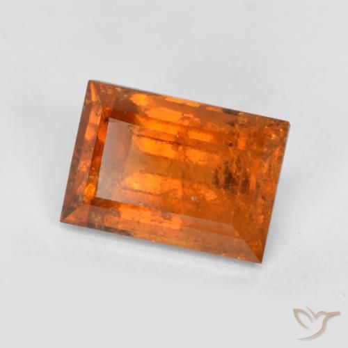 1.49ct Натуральный Огонь Оранжевый Гранат Гессонит, Огранка Багет, SI