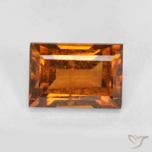1.40ct Натуральный Средний апельсин Гранат Гессонит, Огранка Багет, VS-SI