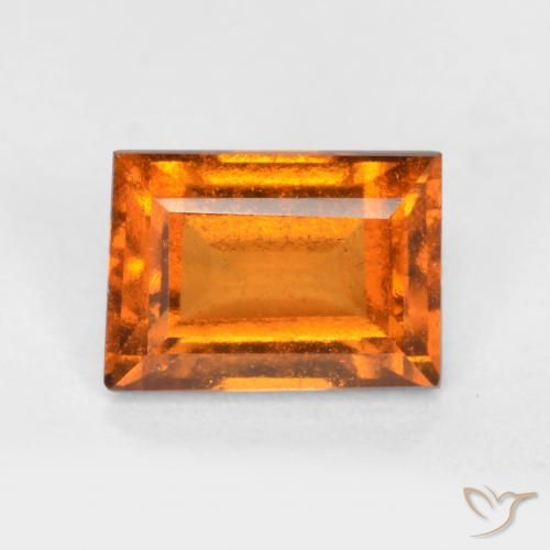 1.12ct Натуральный Средний апельсин Гранат Гессонит, Огранка Багет, VS-SI