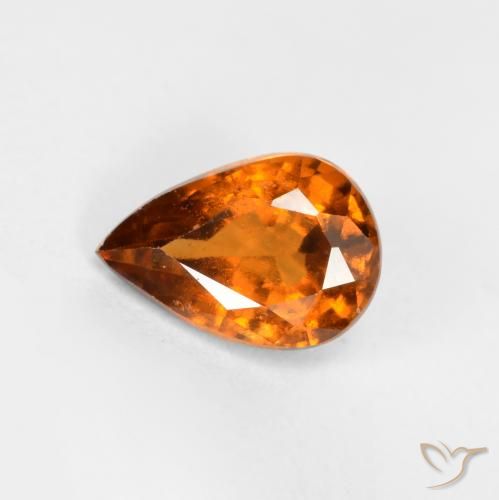 0.78ct Натуральный Средне-темно-оранжевый Гранат Гессонит, Форма груши, VS-SI