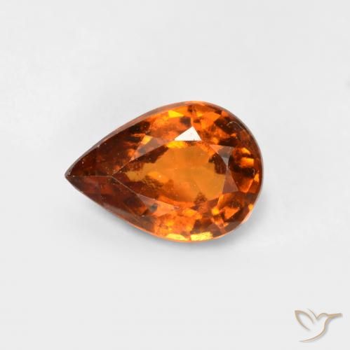 0.78ct Натуральный Средне-темно-оранжевый Гранат Гессонит, Форма груши, Чистота VS