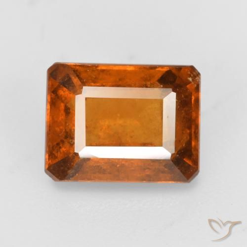 2.08ct Натуральный Янтарный Апельсин Гранат Гессонит, Изумрудная огранка, SI