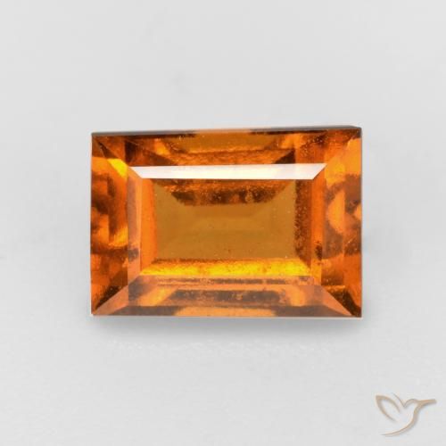 1.57ct Натуральный Темно-оранжевый Гранат Гессонит, Огранка Багет, Чистота VS