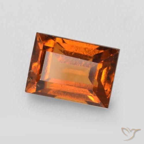 1.39ct Натуральный Темно-оранжевый Гранат Гессонит, Огранка Багет, Чистота VS
